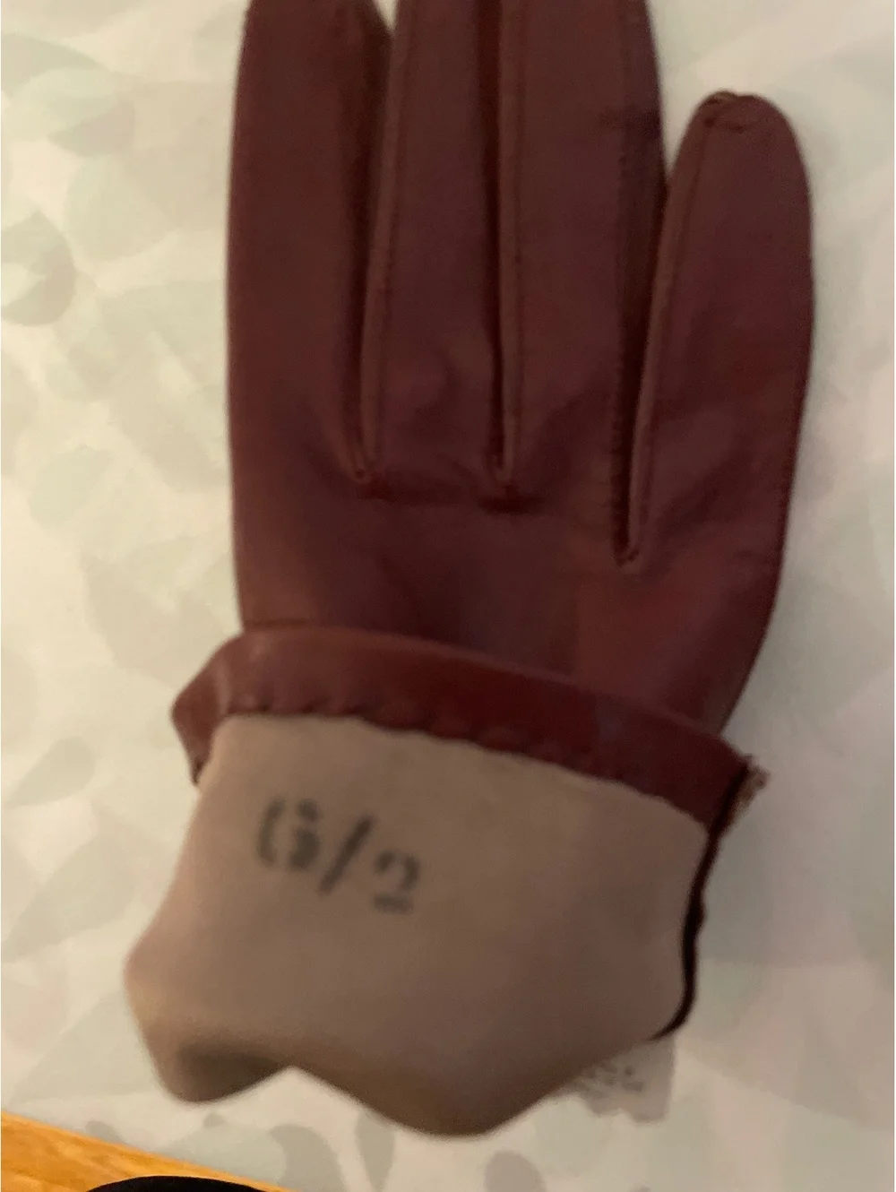 Vintage Burgundy Gloves Women's Size 6.5 Nylon Lined Made in Philippines
